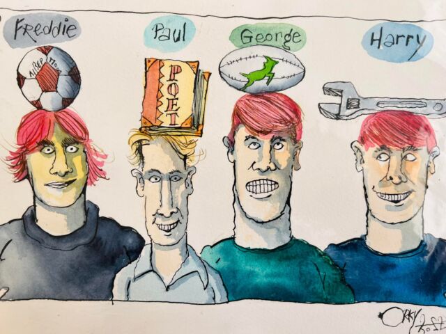 I asked Korky Paul (Winnie the witch illustrator) to draw / paint us all… 🙄😂 Great talent! ⭐️